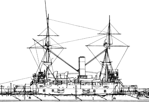 Боевой корабль HMS Hood 1893 [Battleship] - чертежи, габариты, рисунки